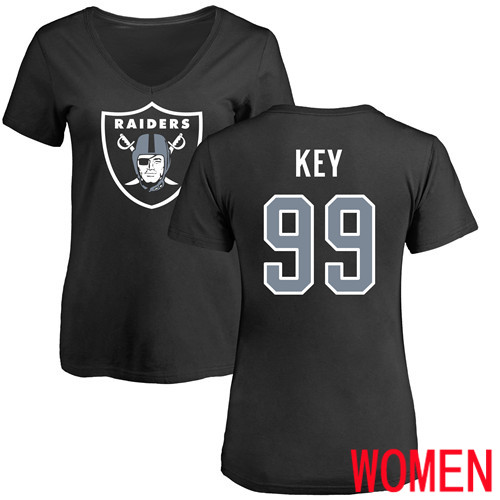 Oakland Raiders Black Women Arden Key Name and Number Logo NFL Football #99 T Shirt->nfl t-shirts->Sports Accessory